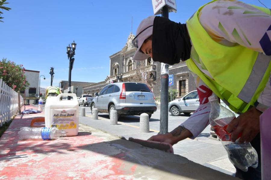 Avanzan obras en el Centro Histórico de Ciudad Juárez