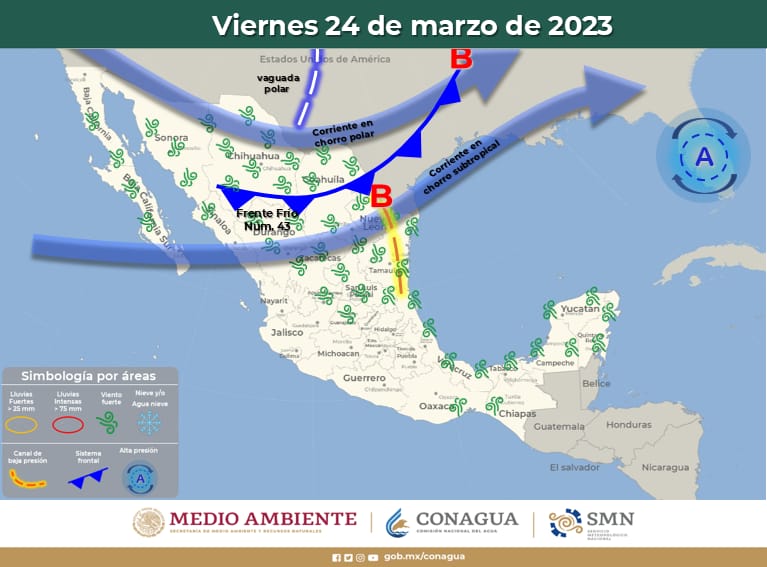 Alertan por fuertes vientos por nuevo frente frio