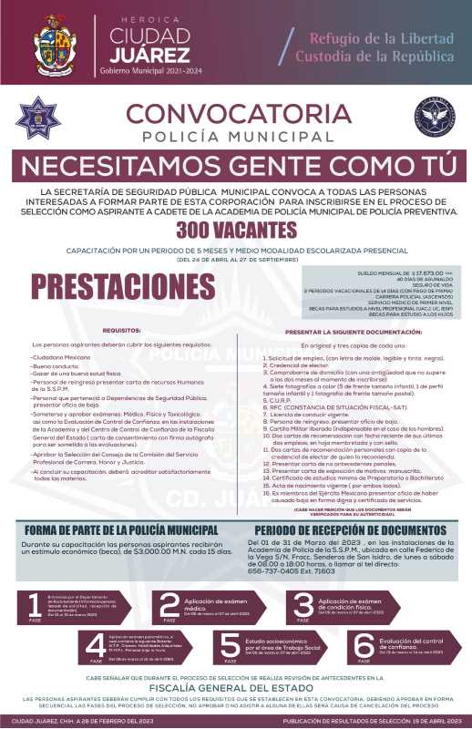 Requiere la SSPM 300 nuevos elementos policiacos