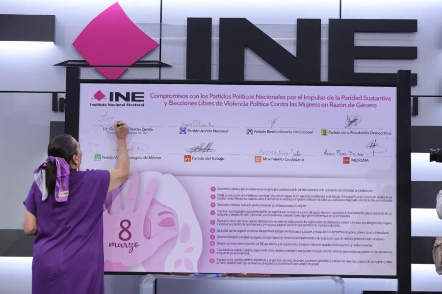 Firman INE y Partidos Políticos Nacionales compromisos por elecciones libres de violencia política contra las mujeres