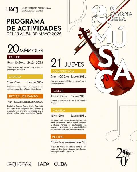 UACJ realizará la Segunda Semana de la Música