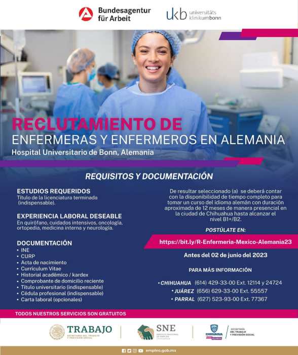 Convocan a enfermeras y enfermeros para trabajar en Alemania