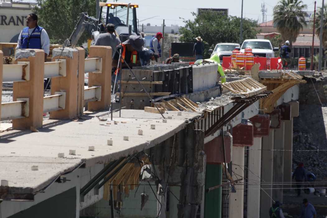 Registra 60 por ciento de avance obras de rehabilitación del puente Carlos Villarreal