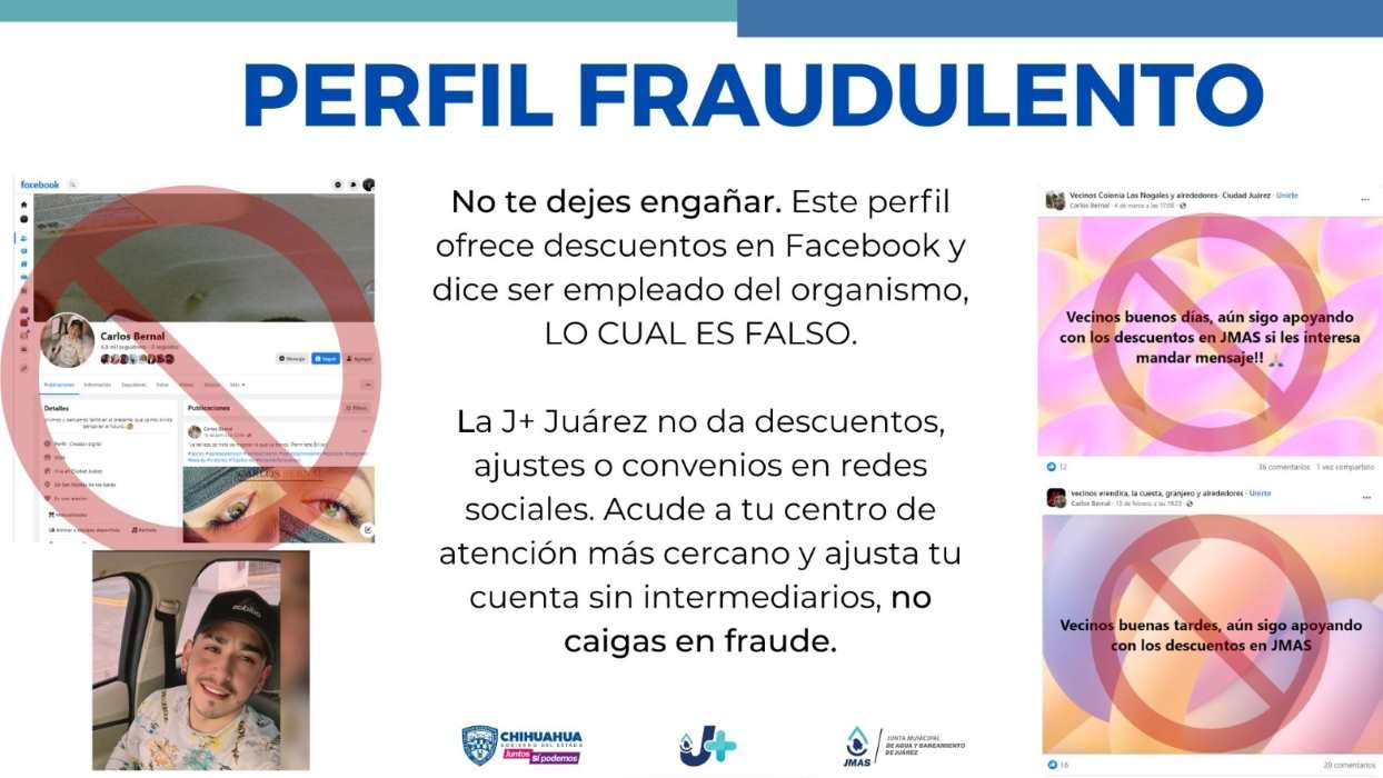 Alerta la JMAS sobre falsos lideres que engañan con perfiles falsos