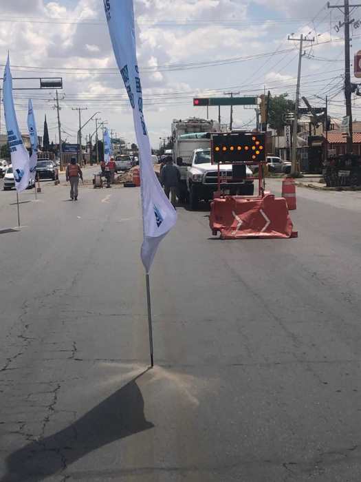 Repara la JMAS hundimiento en la calle Vicente Guerrero