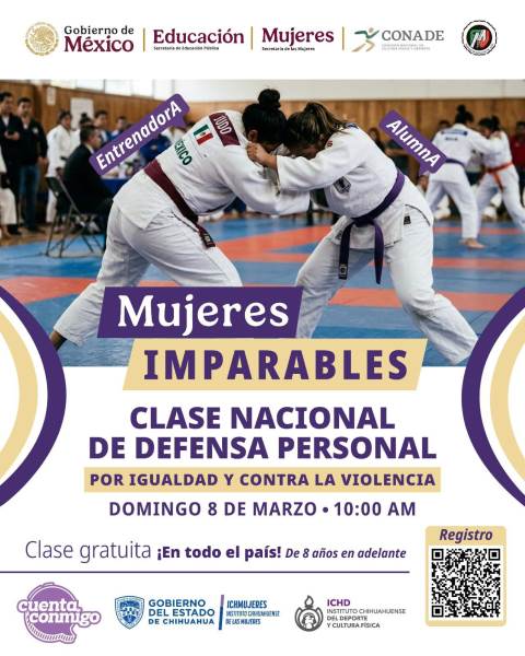 Invitan a clase nacional de defensa personal “Mujeres Imparables” en Ciudad Juárez