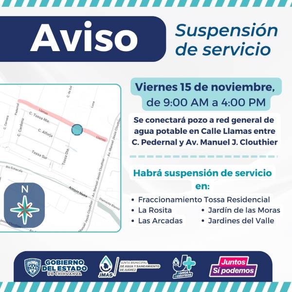 Cuando menos 5 fraccionamientos quedarán sin agua este viernes