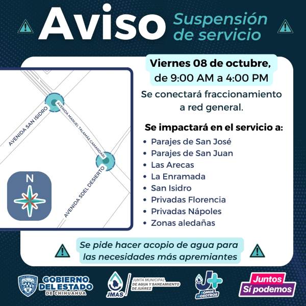 Cuando menos 7 colonias del sur poniente sin agua para el viernes