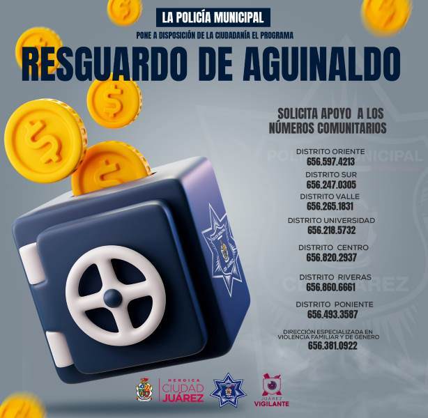 Implementará Policía Municipal operativo especial para resguardo de aguinaldos