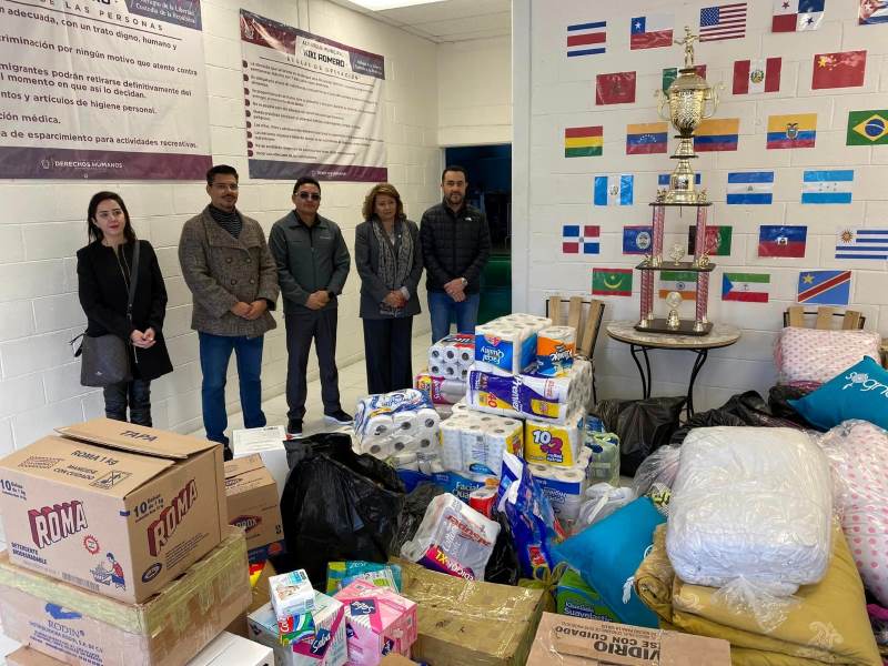 Magistrados del TEE donan insumos al albergue para migrantes "Kiki” Romero