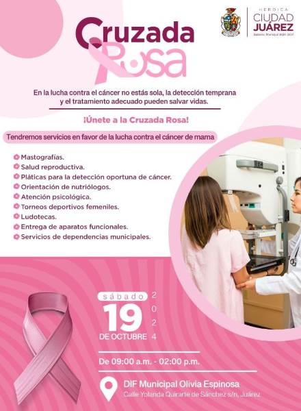 Invita la Dirección de Desarrollo Social a la Cruzada Rosa
