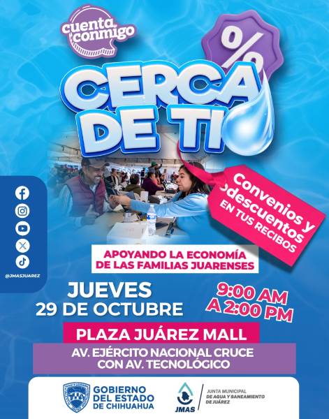 Llevará JMAS descuentos de hasta 90% en adeudos a Plaza Juárez Mall