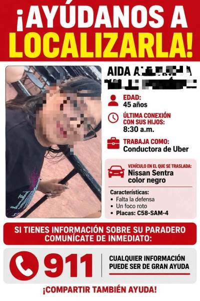 Localizan a conductora de plataforma con reporte de desaparición en Parajes del Sol