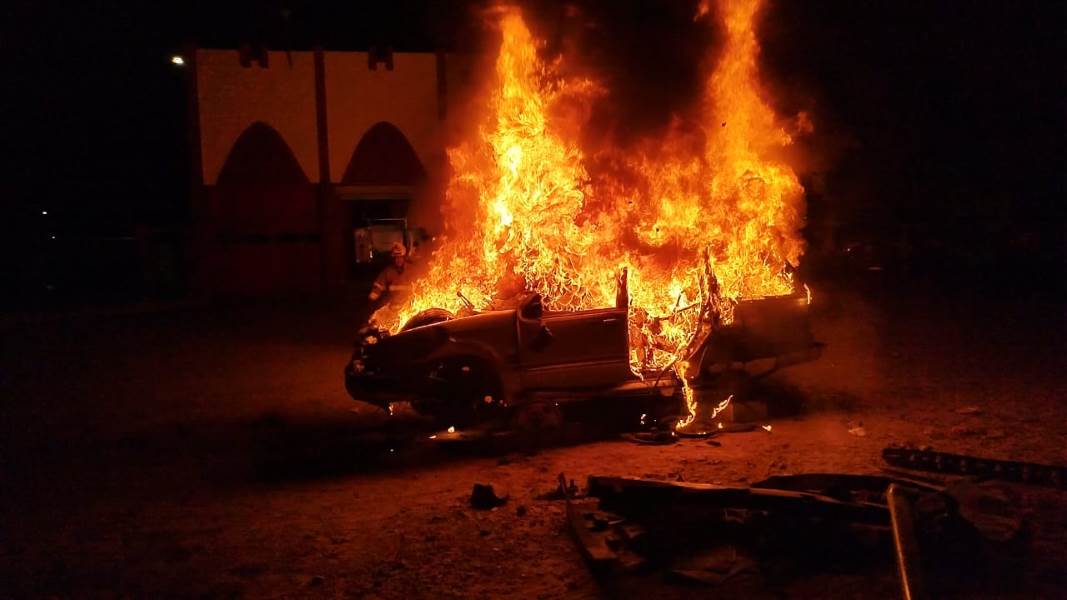 Realizaron simulacro de incendio vehicular en colonia San Antonio