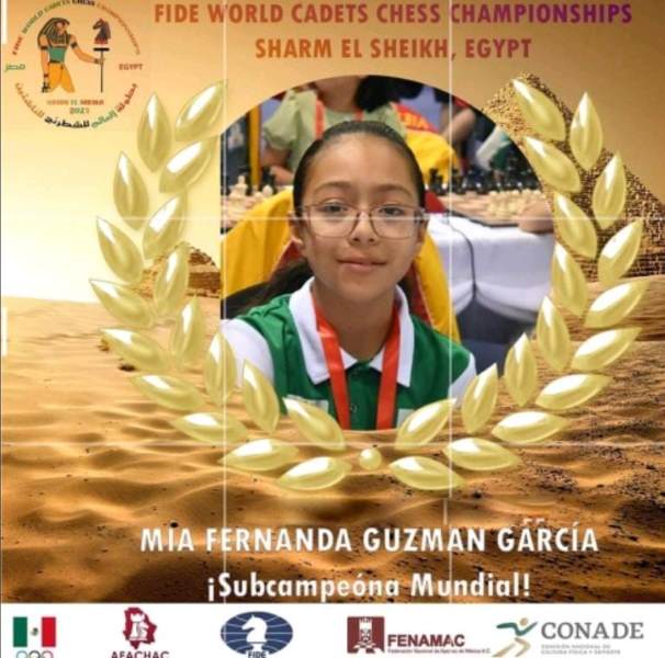 La ajedrecista juarense Mía Fernanda Guzmán García Subcampeona Mundial de Ajedrez