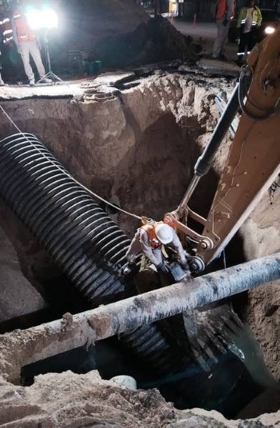 JMAS repara hundimiento en la vialidad San Lorenzo