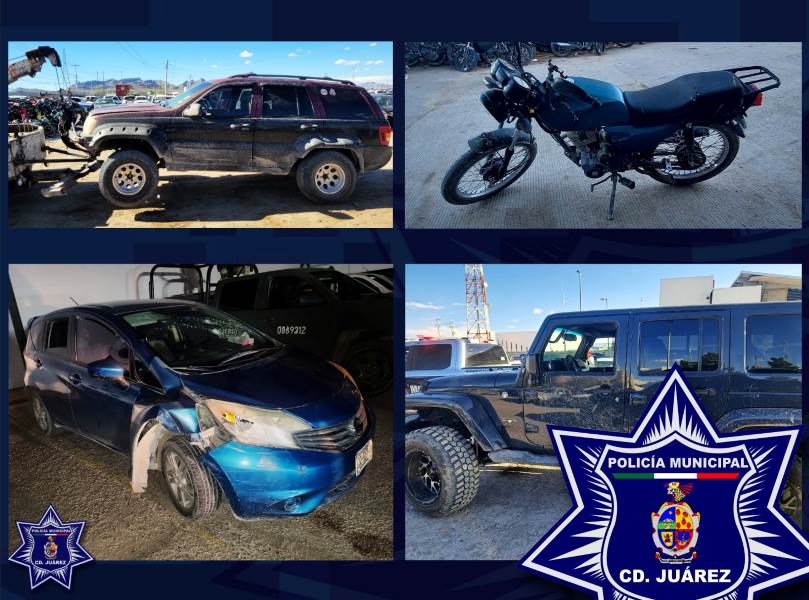 Recuperan cinco vehículos con reporte de robo en distintos puntos de la ciudad