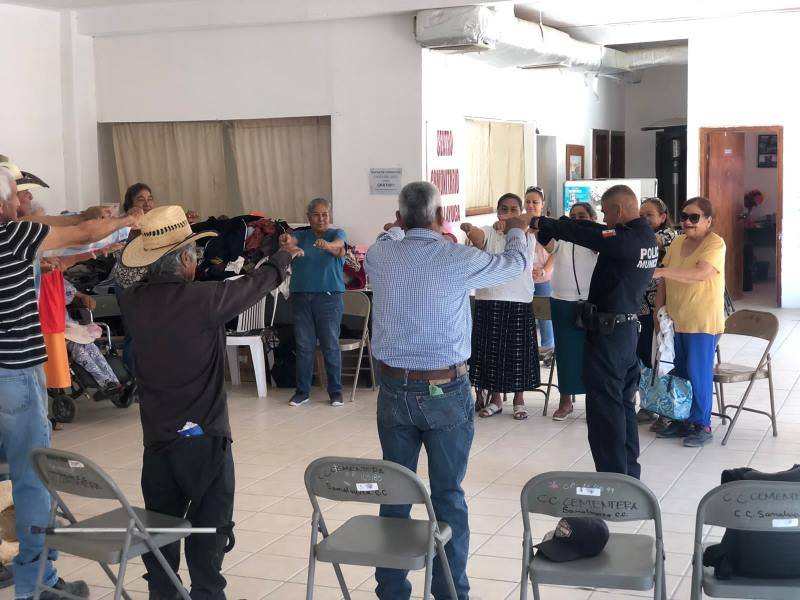 Visitó Policía de Proximidad a adultos mayores en centro comunitario de Samalayuca