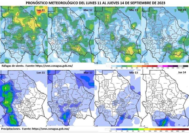 En el pronóstico estatal, se prevén lluvias en diversas partes de la entidad para las próximas 48 horas