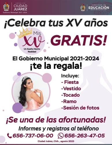 Concluye mañana registro de “Mis XV, un Sueño Hecho Realidad”