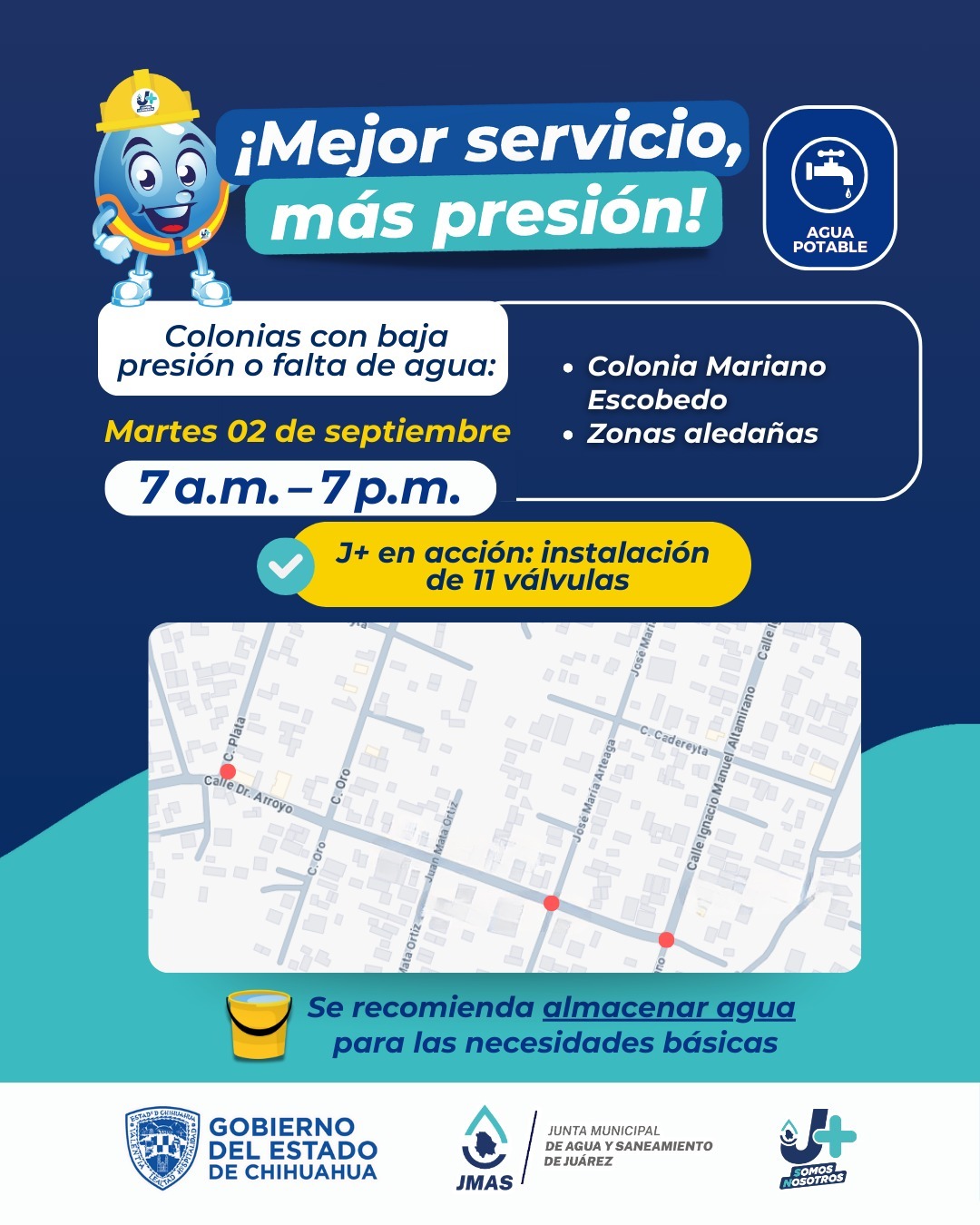 Cambiará JMAS 11 válvulas en colonia Mariano Escobedo.