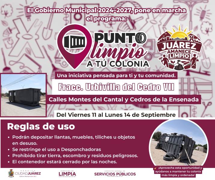 Instalan contenedores para tirar tiliches en cinco sectores de Juárez