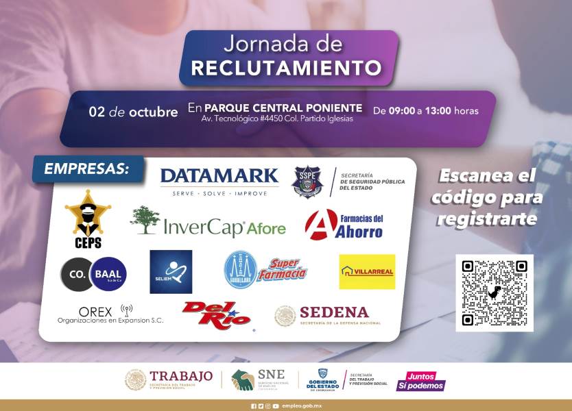 Ofertarán 1,200 empleos en Jornada de Reclutamiento en Ciudad Juárez