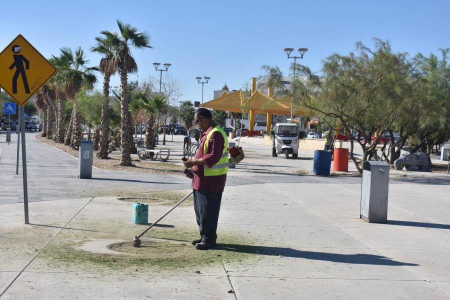 Realizan limpieza de la Gran Plaza Juan Gabriel por evento de Lucha Libre