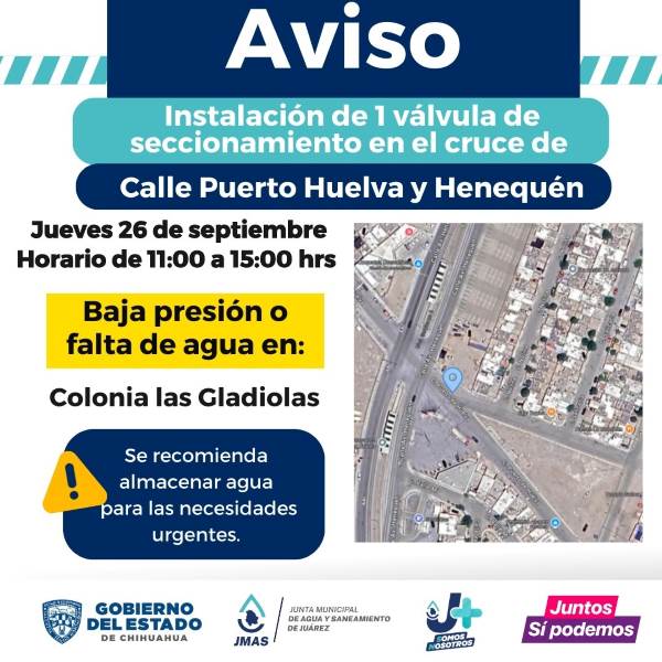 Aviso, la JMAS suspenderá servicio de agua en oriente de la ciudad