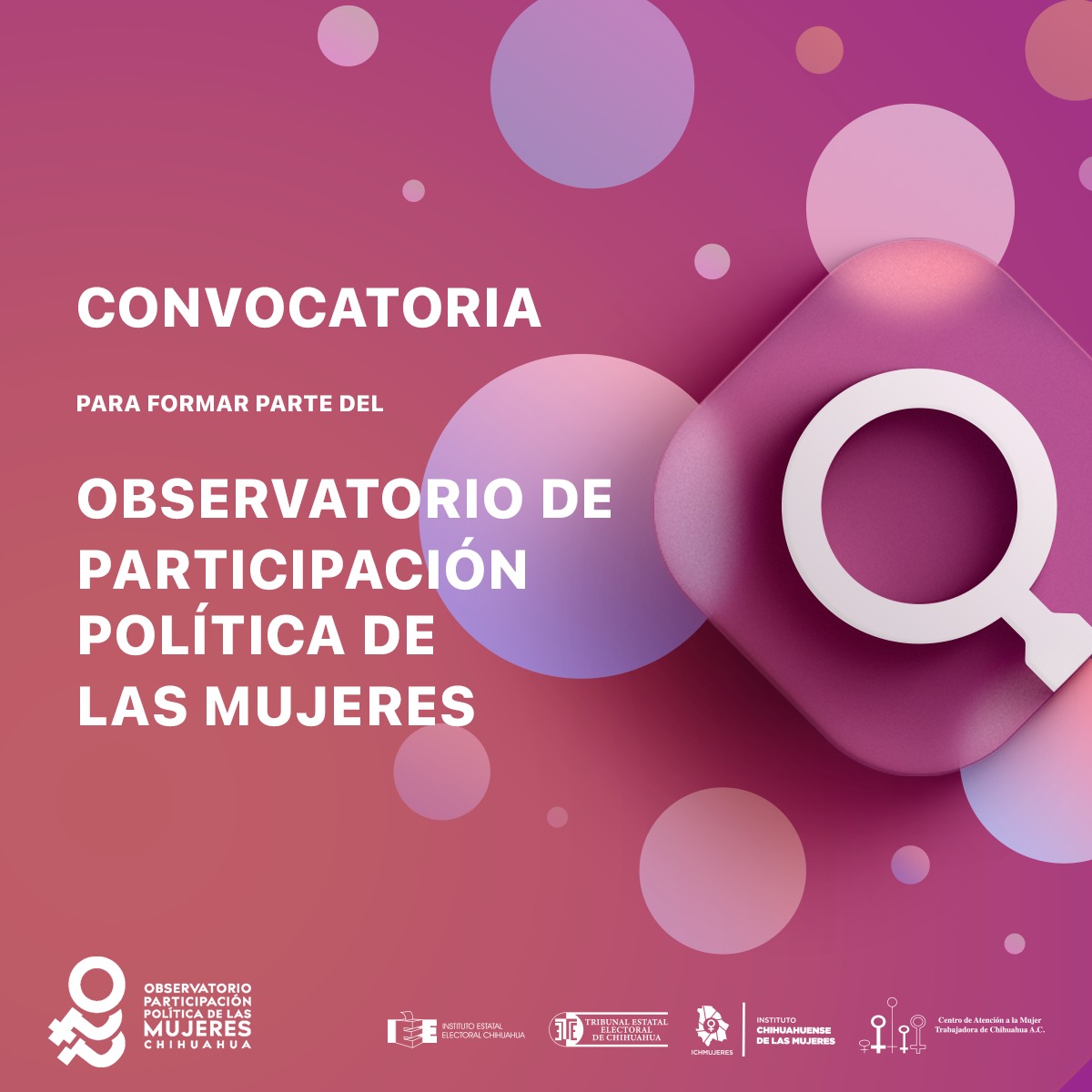 Convocan a formar parte del Observatorio de Participación Política de las Mujeres