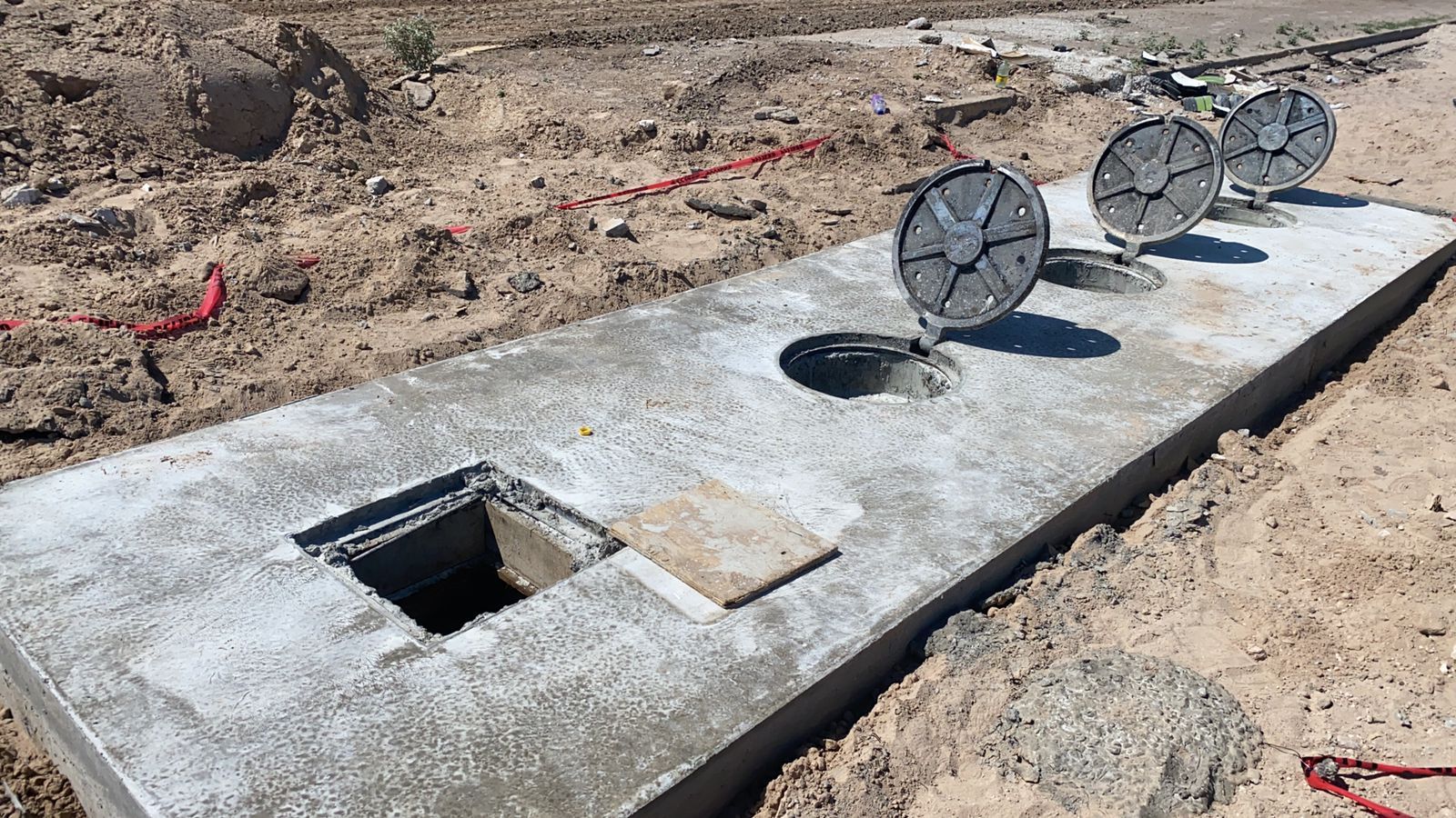 Construyen pozos de absorción en circuito vial de Riberas del Bravo, evitarán inundaciones