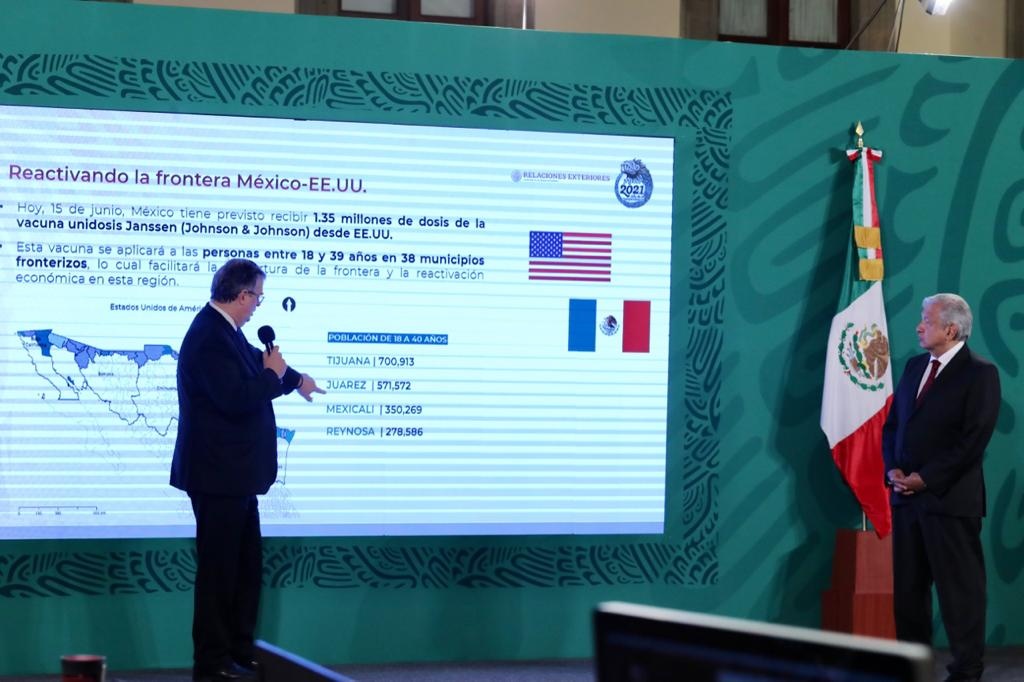 Recibe México 1 millón 350 mil vacunas de J&J donadas por EU