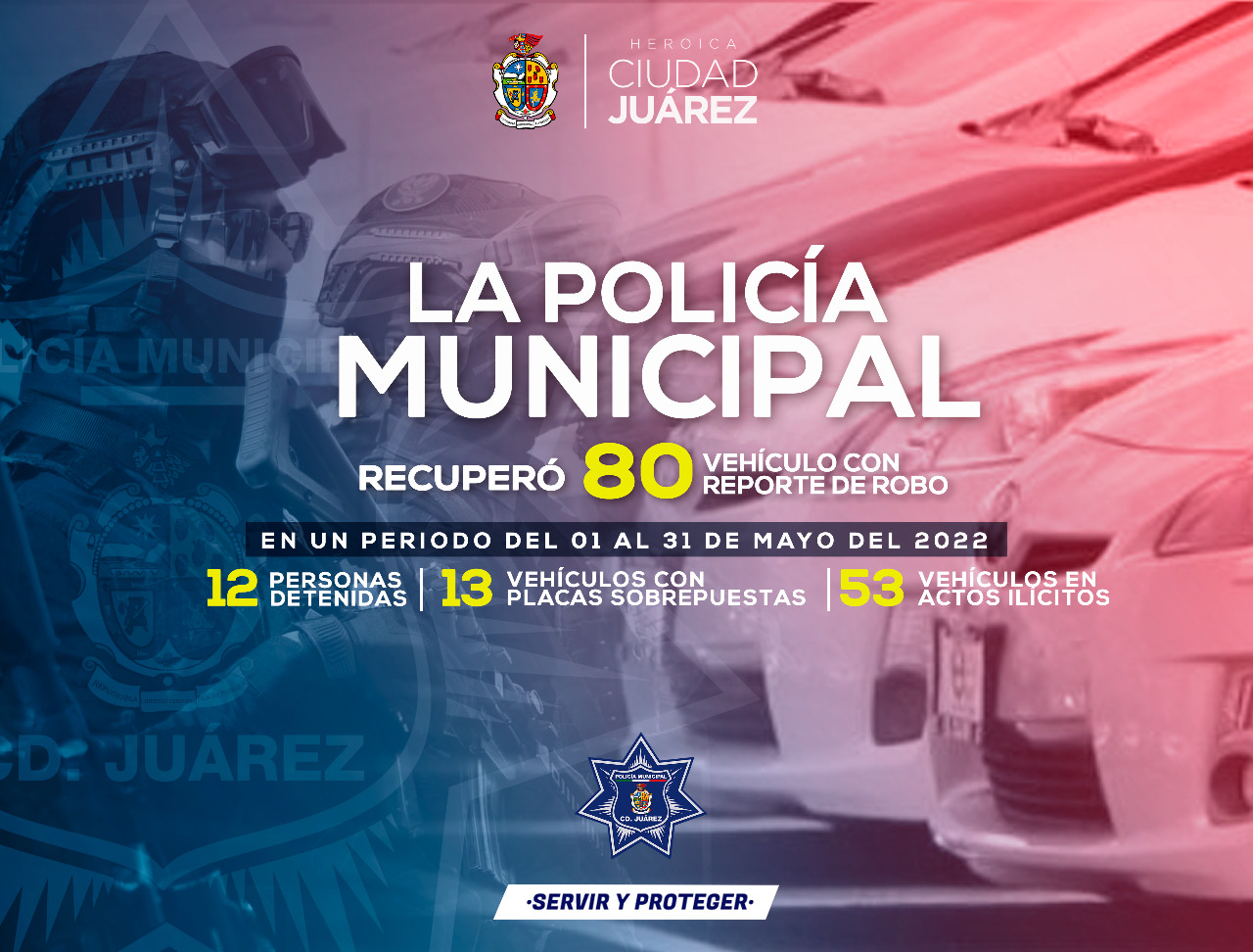La SSPM recuperó 80 vehículos con reporte de robo durante el mes de mayo